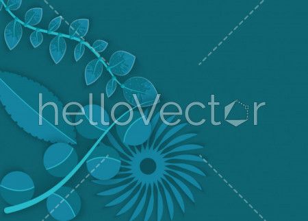 Abstract vector monochrome leaves background