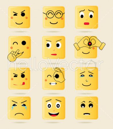 Mixed emoji set - Vector illustration