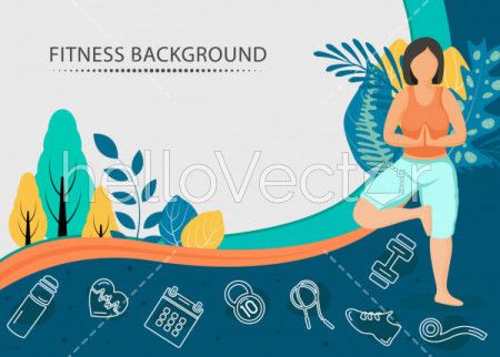 Health and fitness concept graphic, Women's fitness - Vector Illustration
