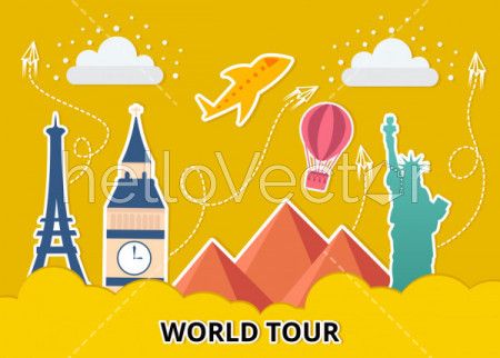World tour background - Vector Illustration