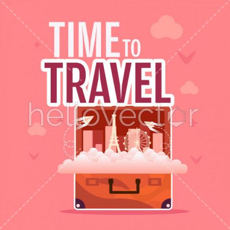 Travel and Tourism flat design - Vector Illustration