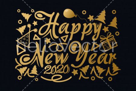 Golden new year 2020 wallpaper