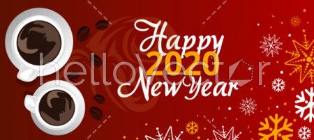 Happy new year 2020 greeting card