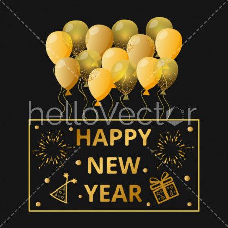 New year 2020 vector wallpaper with balloon