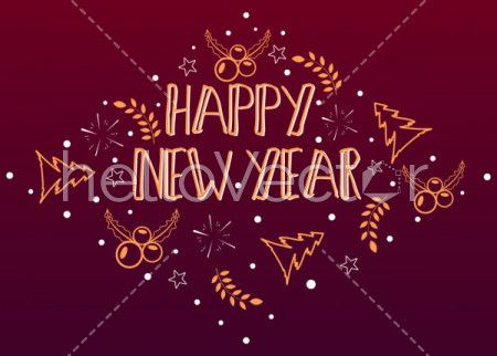 Happy New Year Free Vector Background