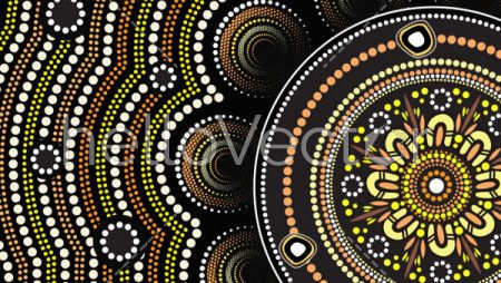 Aboriginal dot art vector background