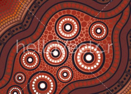 Aboriginal dot art vector background