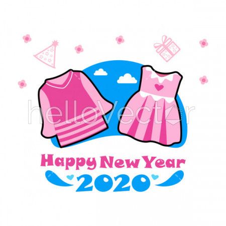 Happy new year 2020 vector banner template
