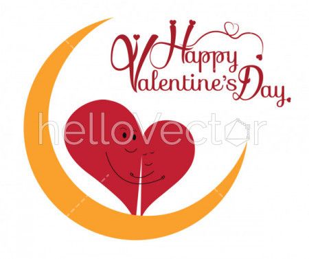 Valentine's day background with two love heart character. Vector illustration