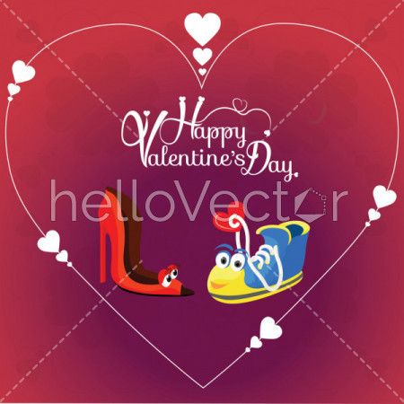 Valentine's day background with two love character - Vector illustration