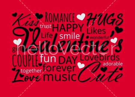 Valentine's day background with typography design- Vector illustration
