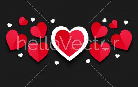 Red hearts background design - Vector illustration