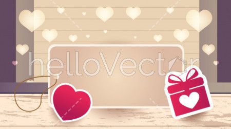 Valentine's day banner template - Vector illustration
