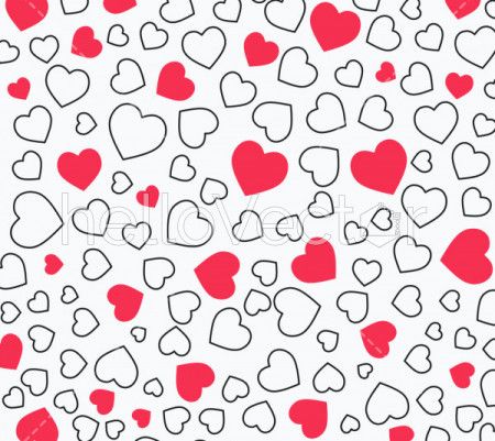Hearts seamless pattern background - Vector illustration