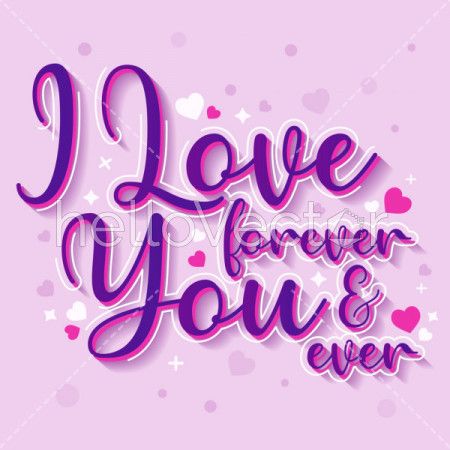 Love background with typography design- Vector illustration