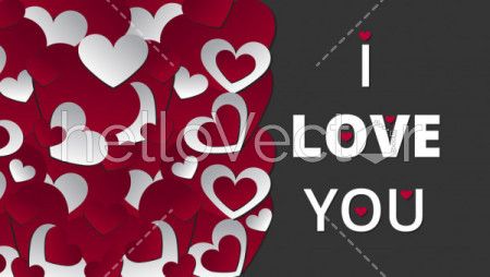 Valentine's Greeting card design with typography and Hearts - Vector Illustration