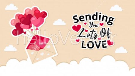 Valentine's Greeting card design with typography - Vector Illustration