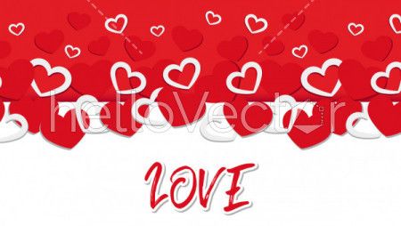 Seamless hearts,  Love greeting card design - Vector Illustration