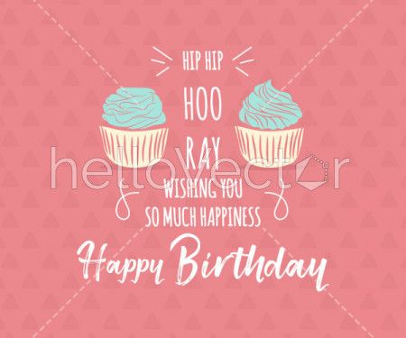 Minimal style birthday background with quote - Vector Illustration
