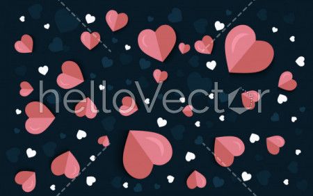 Hearts seamless pattern background - Vector illustration