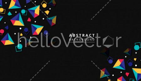 Colorful triangle on dark background - Vector Illustration