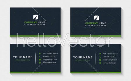 Set of two corporate business card template design - Vector Illustration