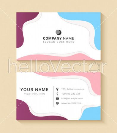 Corporate business card template design - Vector Illustration