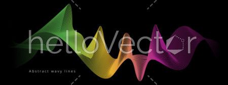 Abstract colorful wave stylish background - Vector Illustration