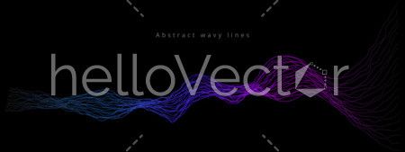 Colorful wave lines background - Vector Illustration