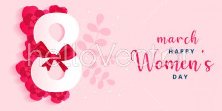 March 8, women's day poster background with flowers - Vector Illustration