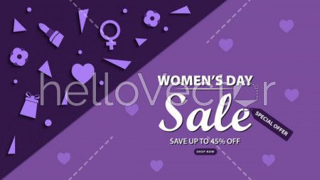 Women's day sale banner backgroud - Vector Illustration