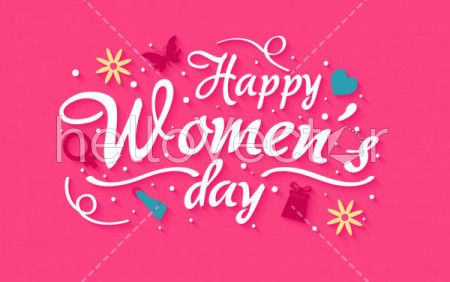 Happy women's day typography background - Vector Illustration