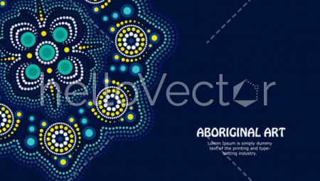 Aboriginal dot art vector banner