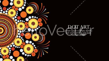 Aboriginal dot art vector banner