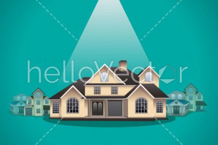 House selection -  real estate concept illustration