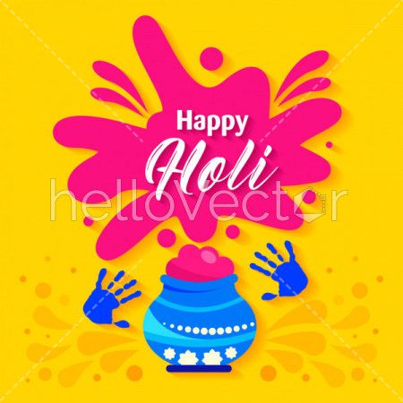 Happy holi graphic in flat style