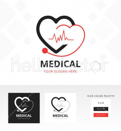 Medical and healthcare logo design template