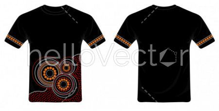 T-Shirt design with aboriginal art