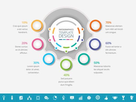 Mindmap Infographic Template Design - Vector Illustration
