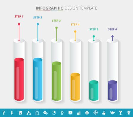 Bar chart infographic template design - Vector Illustration