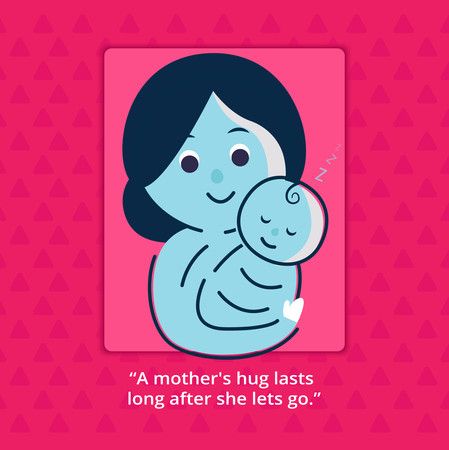 Mother holds her baby in her arms, Mother's day greeting card with quotes