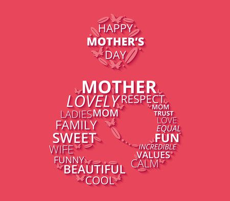 Happy mother's day background created by typography - Vector Illustration