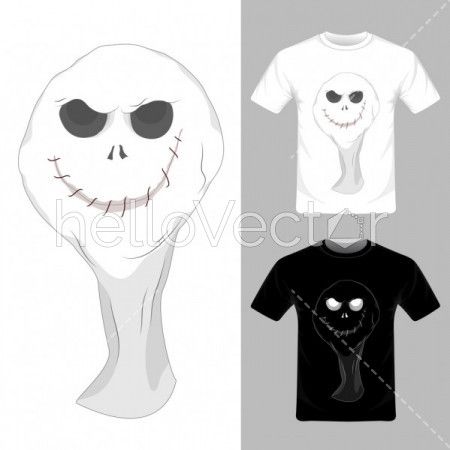 T-shirt graphic design with ghost face