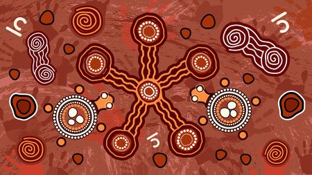 Illustration based on aboriginal style of background