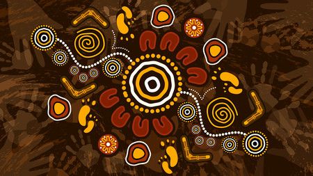 Illustration based on aboriginal style of background