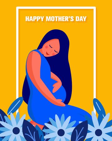 Happy mother's day background with pregnant woman graphic