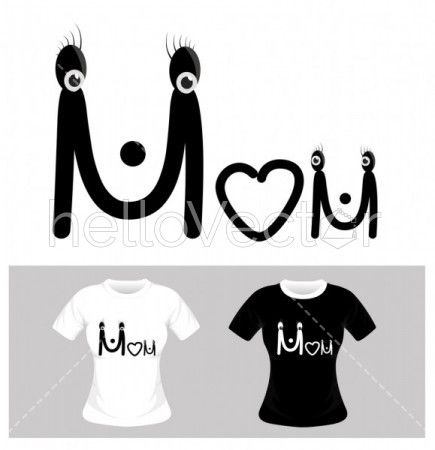 T-shirt graphic design. Mom typography - vector illustration