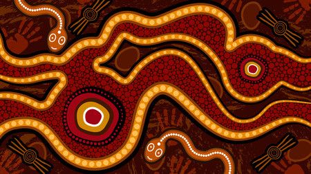 Aboriginal dot art vector background