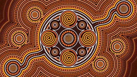 Aboriginal dot art vector background