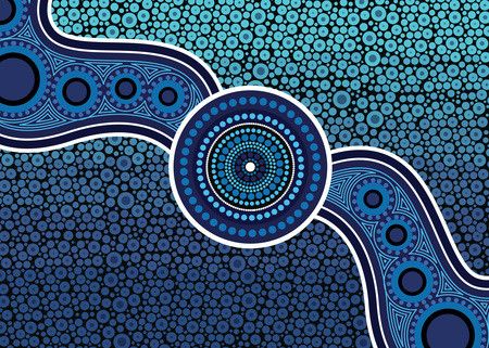 Aboriginal dot art vector background